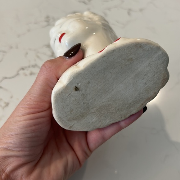 Vintage 1950s White and Red Vintage Lady Head Vase Glamour Girl - Picture 6 of 7